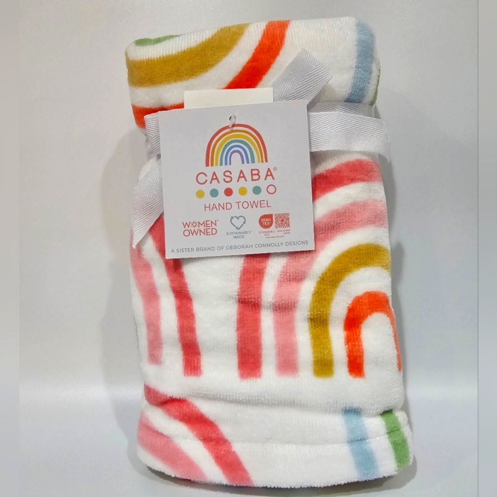 RAINBOW Bath Hand Towel 2pc Set by Casaba New